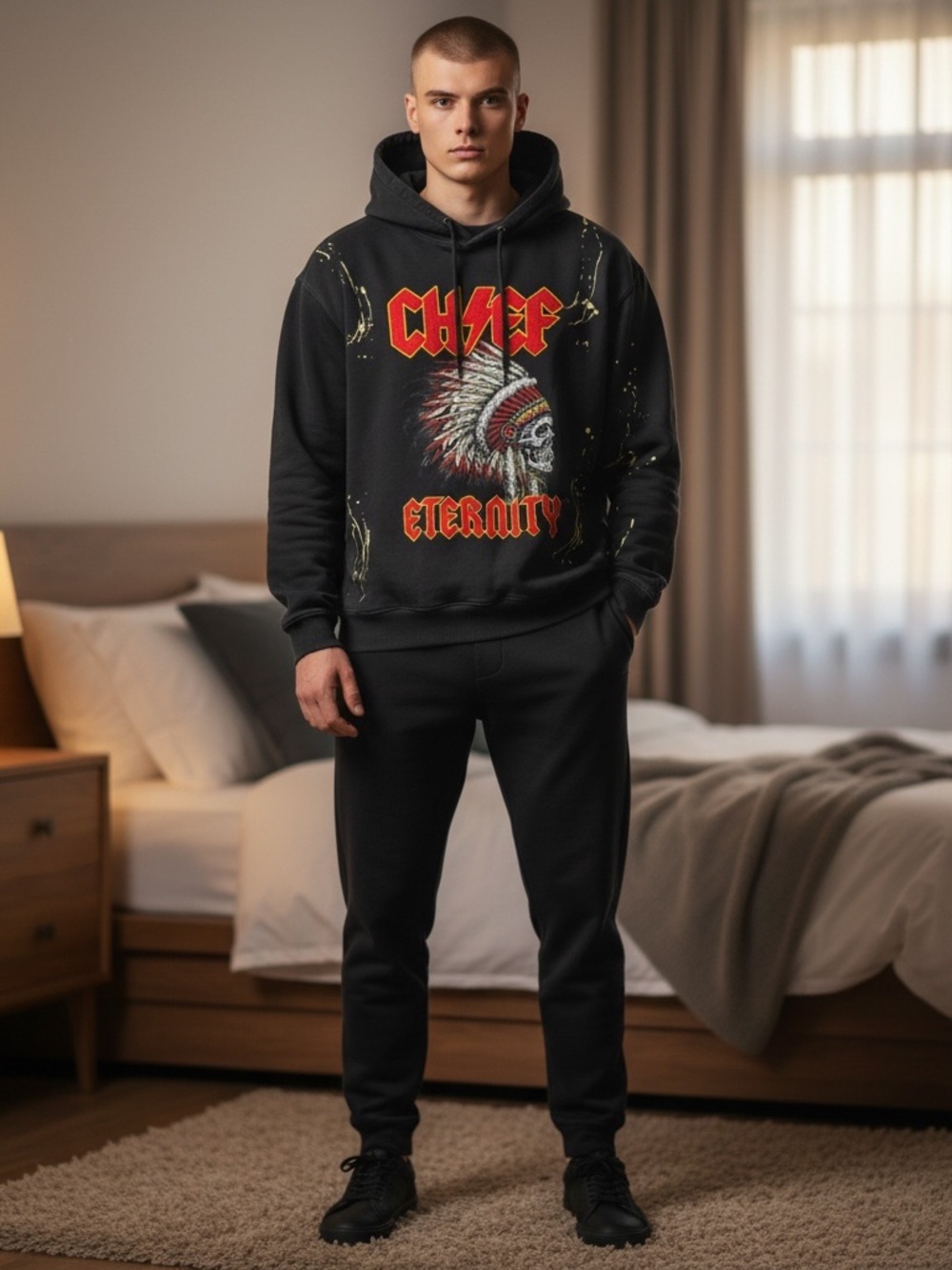 Eternity Black 'Chief Eternity' Graphic Pullover Hoodie 4XL